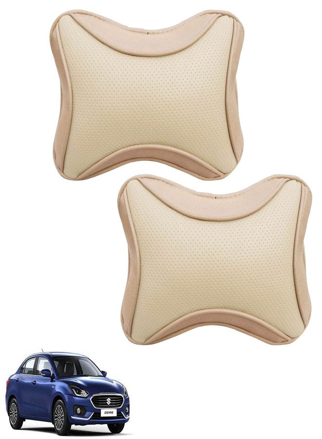 Adroitz Classy and Soft Car Neck Rest Pillow in Beige for Swift Dzire_P109 - Image 1